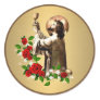 Catholic Priest Jesus Roses Clergy Holy Mass Classic Round Sticker