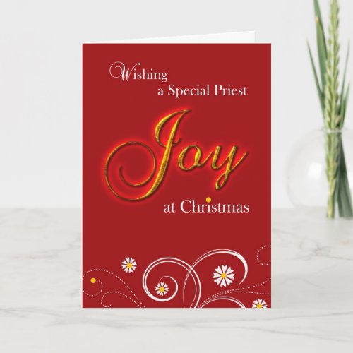 Catholic Priest Joy at Christmas Holiday Card