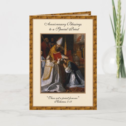 Catholic Priest Offering Mass Prayer Ordination  Card