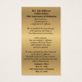 CATHOLIC PRIEST ORDINATION ANIVERSARY PRAYER CARD (Back)