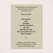 CATHOLIC PRIEST ORDINATION ANNIVERSARY HOLY CARDS (Back)