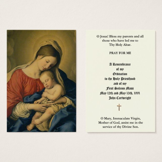 CATHOLIC PRIEST ORDINATION ANNIVERSARY HOLY CARDS (Front & Back)