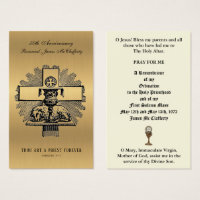 CATHOLIC PRIEST ORDINATION ANNIVERSARY HOLY CARDS
