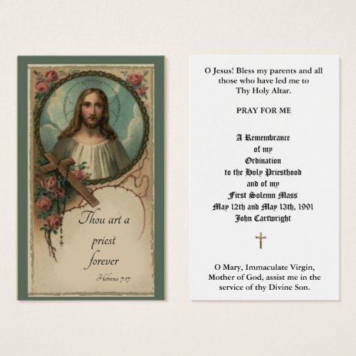 CATHOLIC PRIEST ORDINATION ANNIVERSARY HOLY CARDS