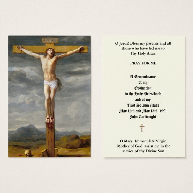 CATHOLIC PRIEST ORDINATION ANNIVERSARY HOLY CARDS (Front & Back)