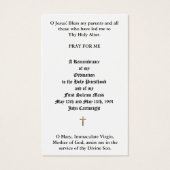 CATHOLIC PRIEST ORDINATION ANNIVERSARY HOLY CARDS (Back)