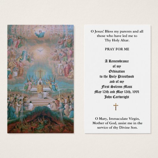 CATHOLIC PRIEST ORDINATION ANNIVERSARY HOLY CARDS (Front & Back)