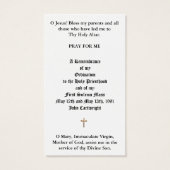 CATHOLIC PRIEST ORDINATION ANNIVERSARY HOLY CARDS (Back)