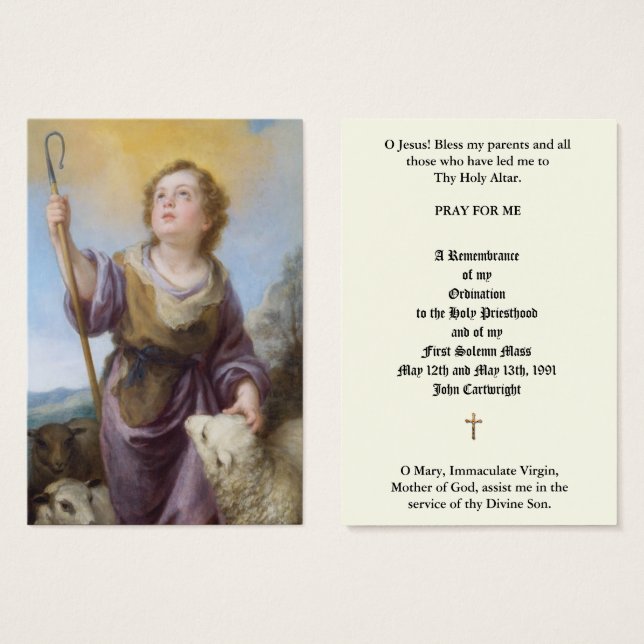 CATHOLIC PRIEST ORDINATION ANNIVERSARY HOLY CARDS (Front & Back)