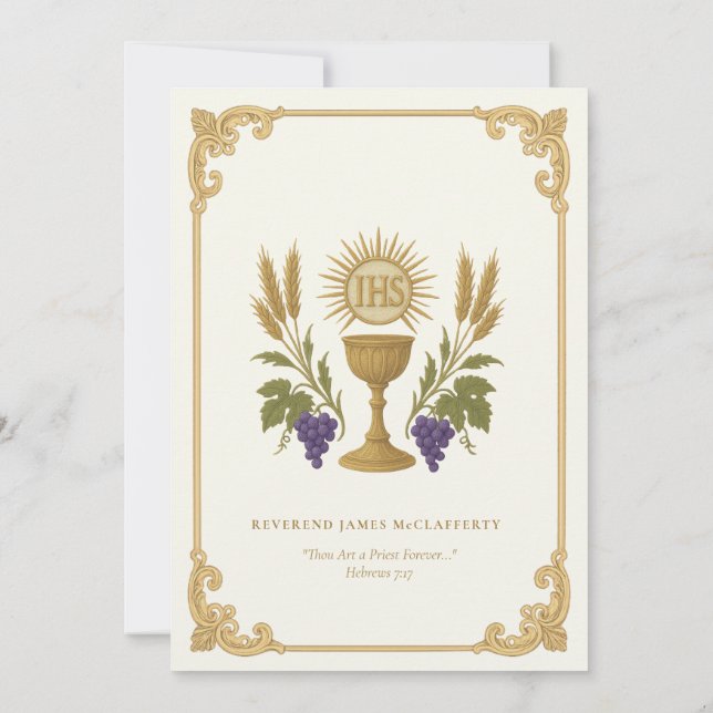 Catholic  Priest Ordination Anniversary Invitation (Back)