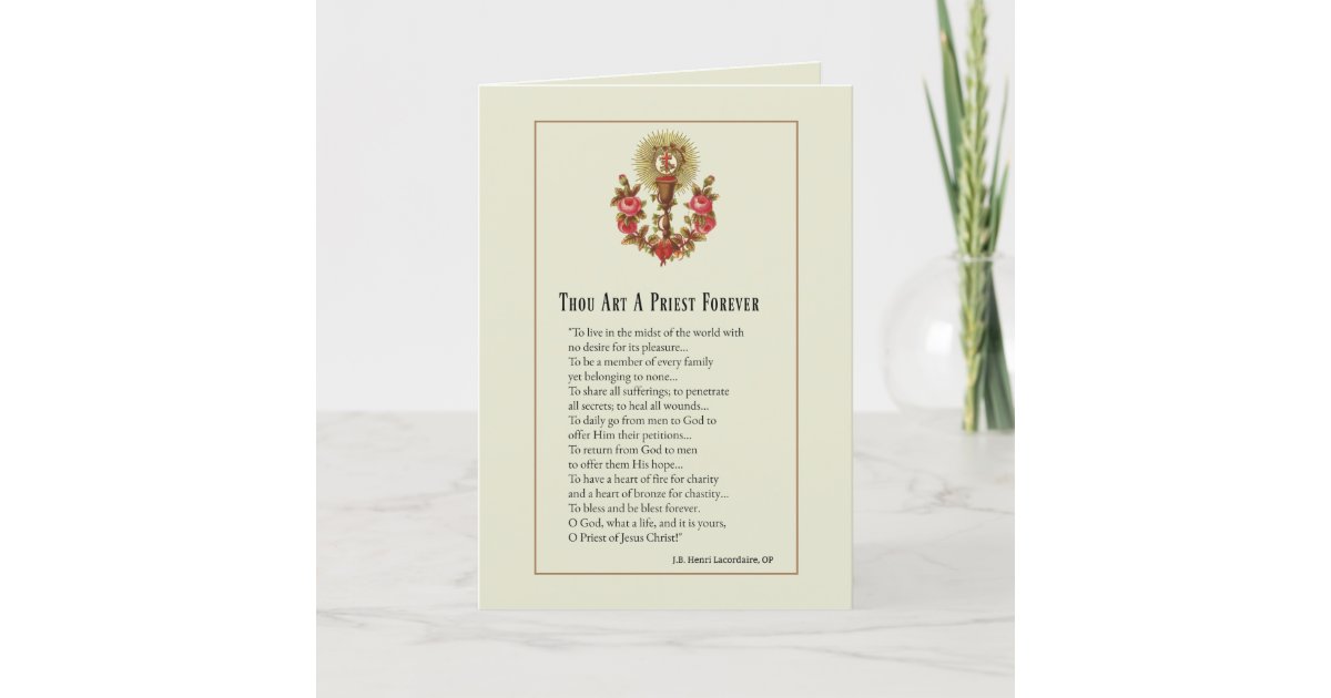 Catholic Priest Ordination Anniversary Religious Card Zazzle Com