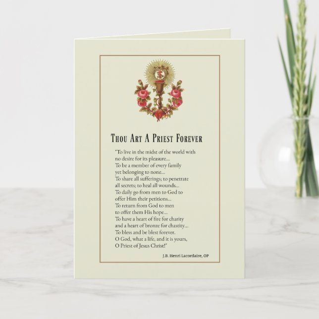 Catholic Priest Ordination Anniversary Religious Card (Front)