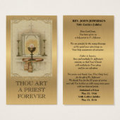 CATHOLIC PRIEST ORDINATION GOLDEN PRAYER CARD (Front & Back)