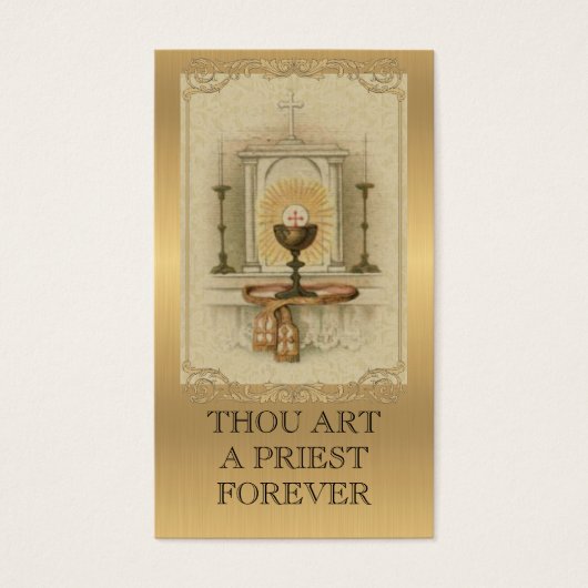 CATHOLIC PRIEST ORDINATION GOLDEN PRAYER CARD (Front)