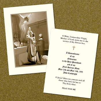 Catholic Priest Ordination Holy Cards by ShowerOfRoses at Zazzle