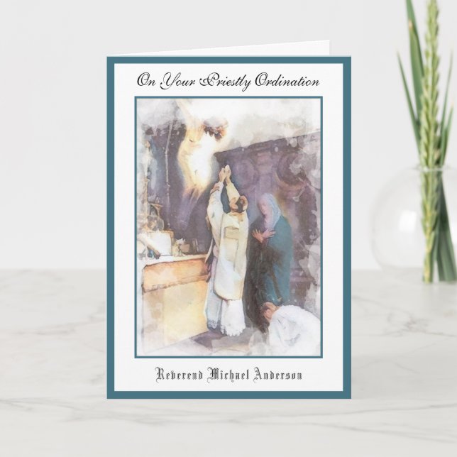 Catholic Priest Ordination Religious Jesus  Card (Front)