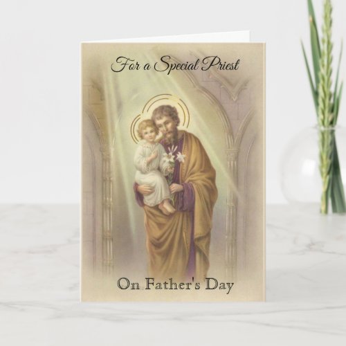 Catholic Priest  St Joseph Jesus Fathers Day Card