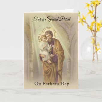 Catholic Priest St. Joseph Jesus Father's Day Card | Zazzle