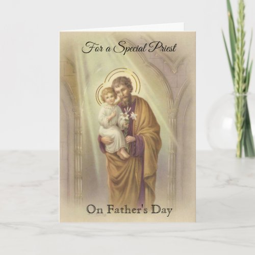 Catholic Priest  St Joseph Jesus Fathers Day Card