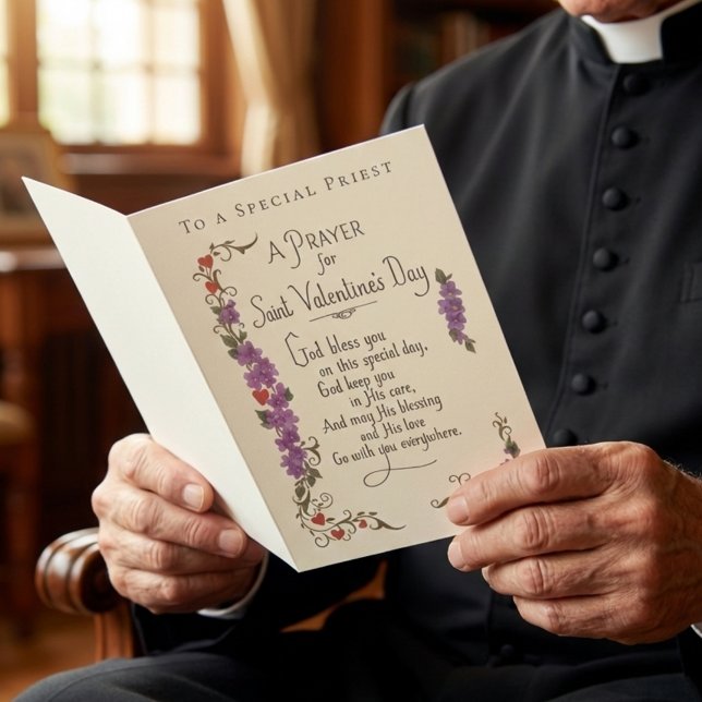 Catholic Priest St. Valentines Day Religious Holiday Card (Creator Uploaded)