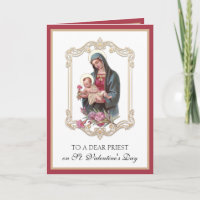 Catholic Priest Valentines Day Virgin Mary Jesus  