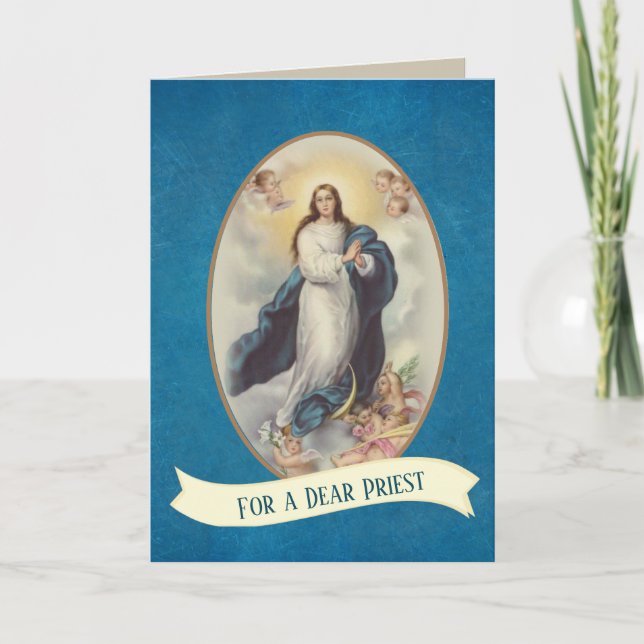 Catholic Priest Words of Encouragement Virgin Mary Card (Front)