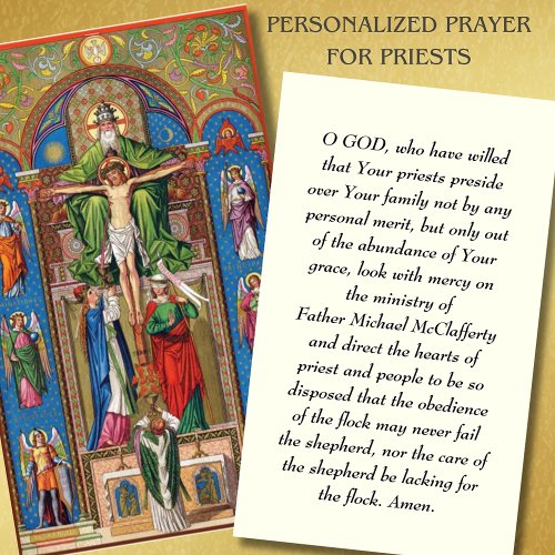 Catholic Priesthood Prayer Mass Offering Place Card