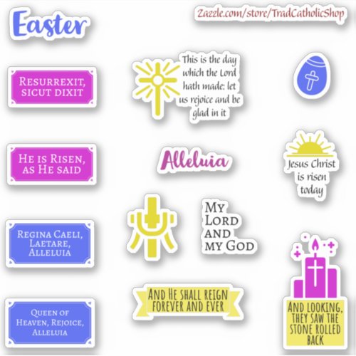 Catholic Religious Easter Colorful Latin Mass  Sticker