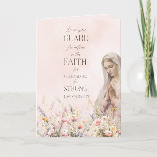 Catholic Religious Floral Scripture Mary Card
