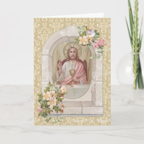 Catholic Religious Jesus Communion Eucharist Card