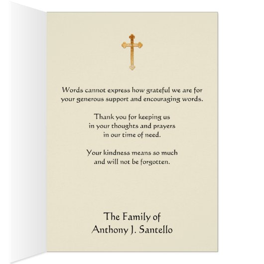 Catholic Religious Jesus   Funeral Thank You (Inside (Right))