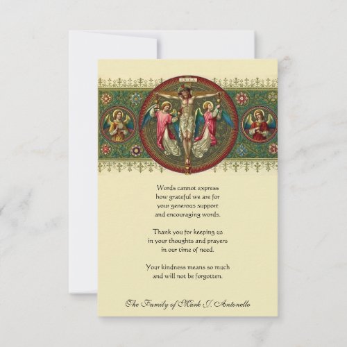 Catholic Religious Jesus Sympathy Funeral Holiday  Thank You Card