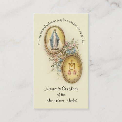 Catholic Religious Novena to Blessed Virgin Mary Business Card