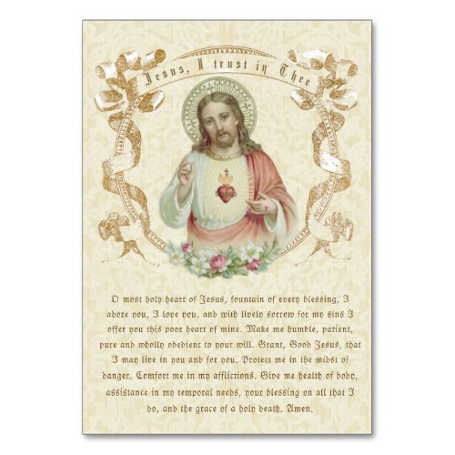 Catholic Religious Sacred Heart Jesus Prayer Card