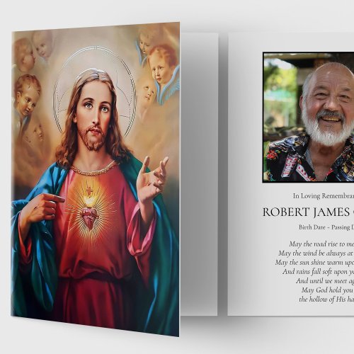 Catholic Religious Sacred Heart Sympathy Funeral  Card
