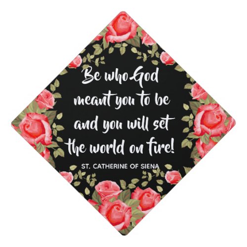 Catholic Religious St Catherine Siena Graduation Cap Topper