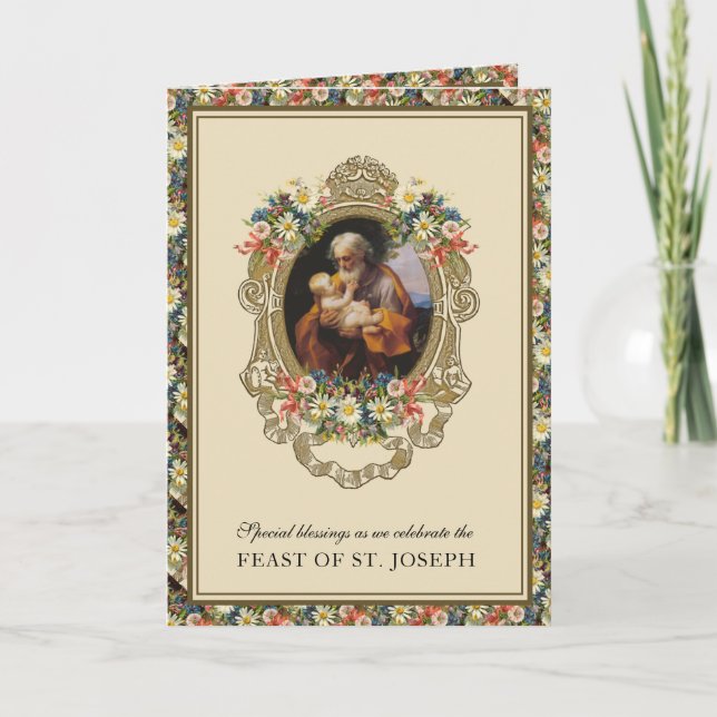 Catholic Religious St. Joseph Feast Prayer Card (Front)