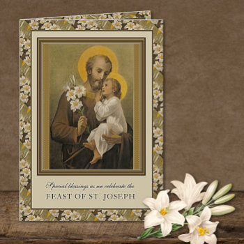 Catholic Religious St. Joseph Feast Prayer Card by ShowerOfRoses at Zazzle