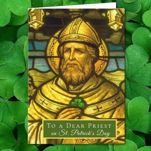Catholic Religious St Patricks Day Shamrocks Card