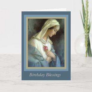 Catholic Religious Virgin Mary with Rose Card
