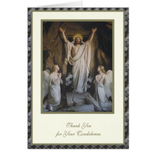 Catholic Resurrection Religious Funeral Condolence Cards