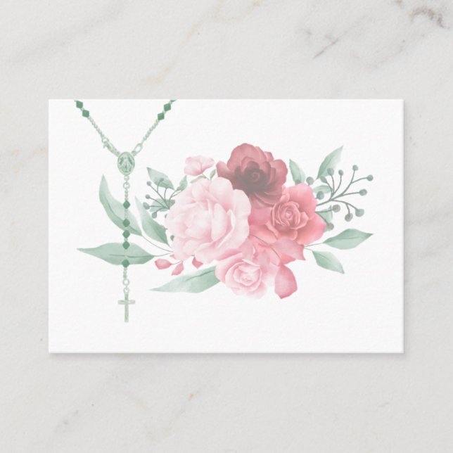 Catholic Rosary Roses Religious Floral Business Ca Business Card (Front)