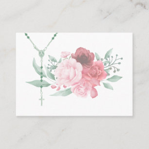 Catholic Rosary Roses Religious Floral Business Ca Card