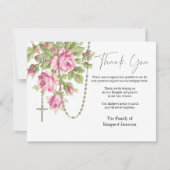 Catholic Roses Rosary Funeral Condolence Sympathy Thank You Card | Zazzle