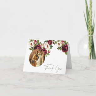 Catholic Roses Wedding Mary & Joseph Thank You Card