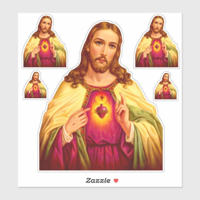 Catholic Sacred Heart Divine Mercy Merciful Jesus Sticker (Sheet)