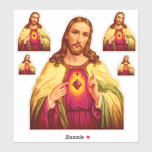 Catholic Sacred Heart Divine Mercy Merciful Jesus Sticker Zazzle