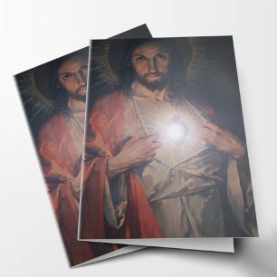 Catholic Sacred Heart Funeral Thank You Card
