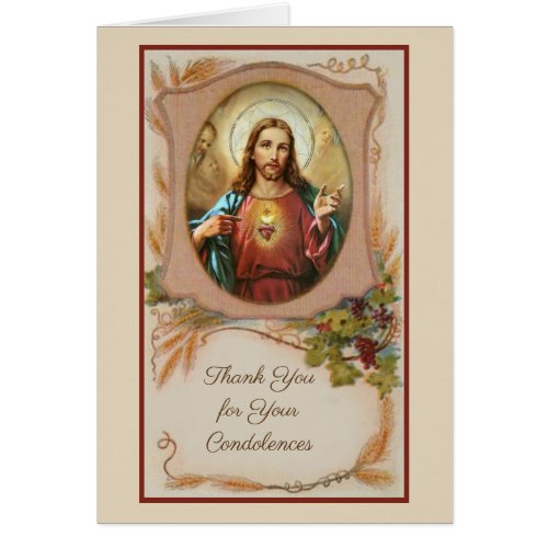 Catholic Sacred Heart Jesus  Condolence Thank You