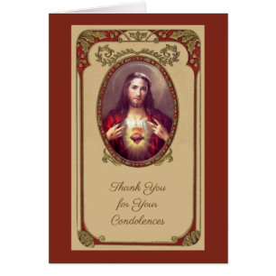 Catholic Sacred Heart Jesus Condolence Thank You